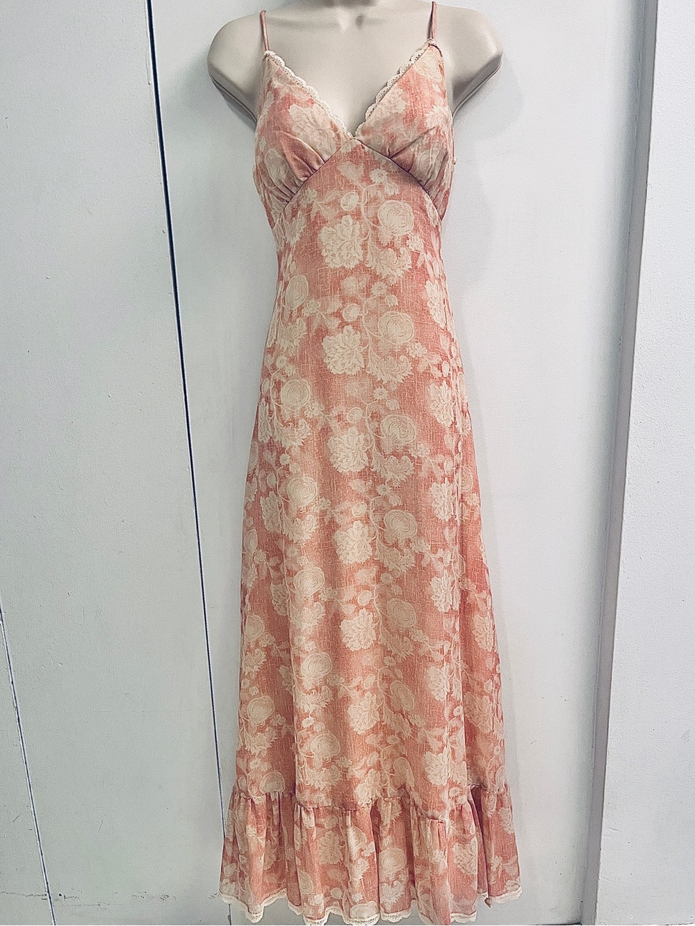 VTG Arjon California Maxi Sundress Prairie Tiered Gown